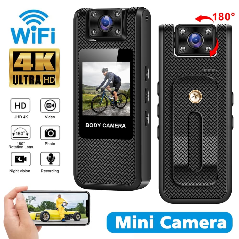 4K WiFi Mini Camera Ultra HD Portable Digital Video Recorder with Infrared Night Vision for Police BodyCam Sports DV And Riding