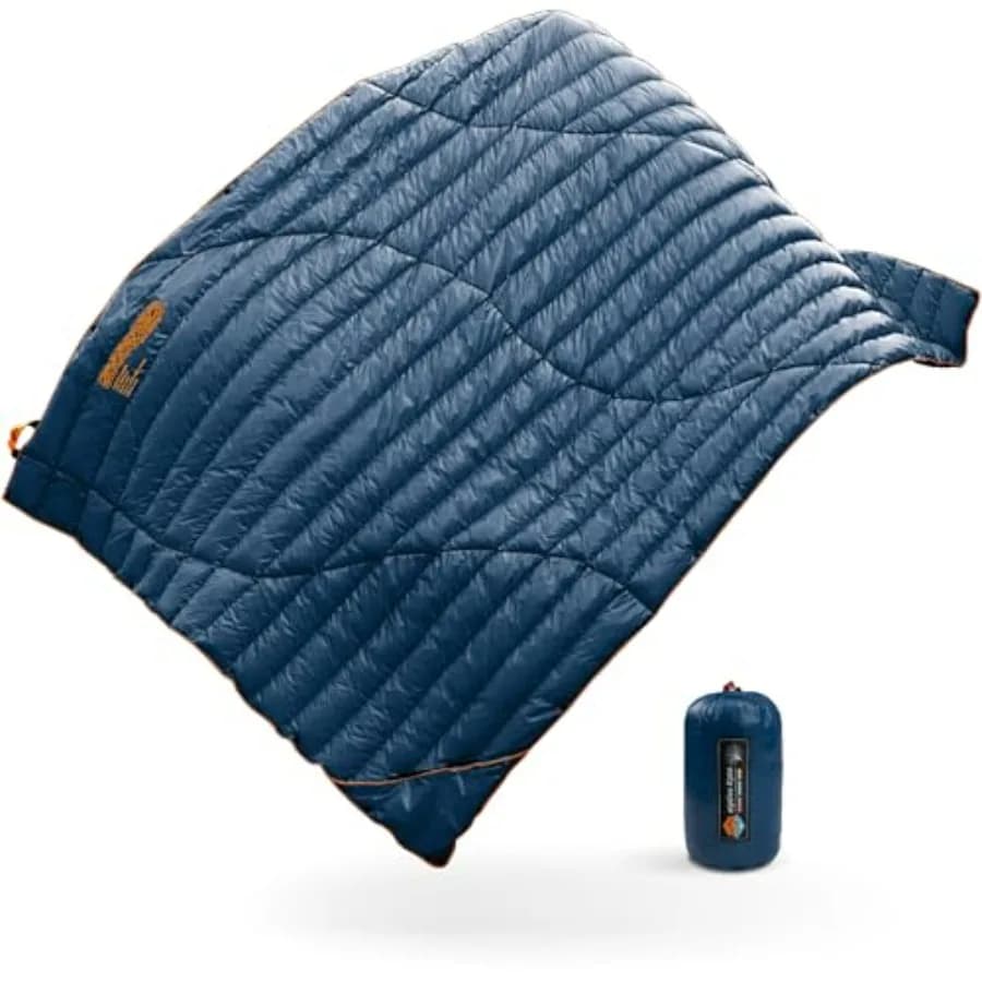 Coperta da campeggio ultraleggera in piuma d'oca per viaggi all'aperto, spiaggia, amaca, escursioni, 650 fill power, ultraleggera 1,35 libbre.