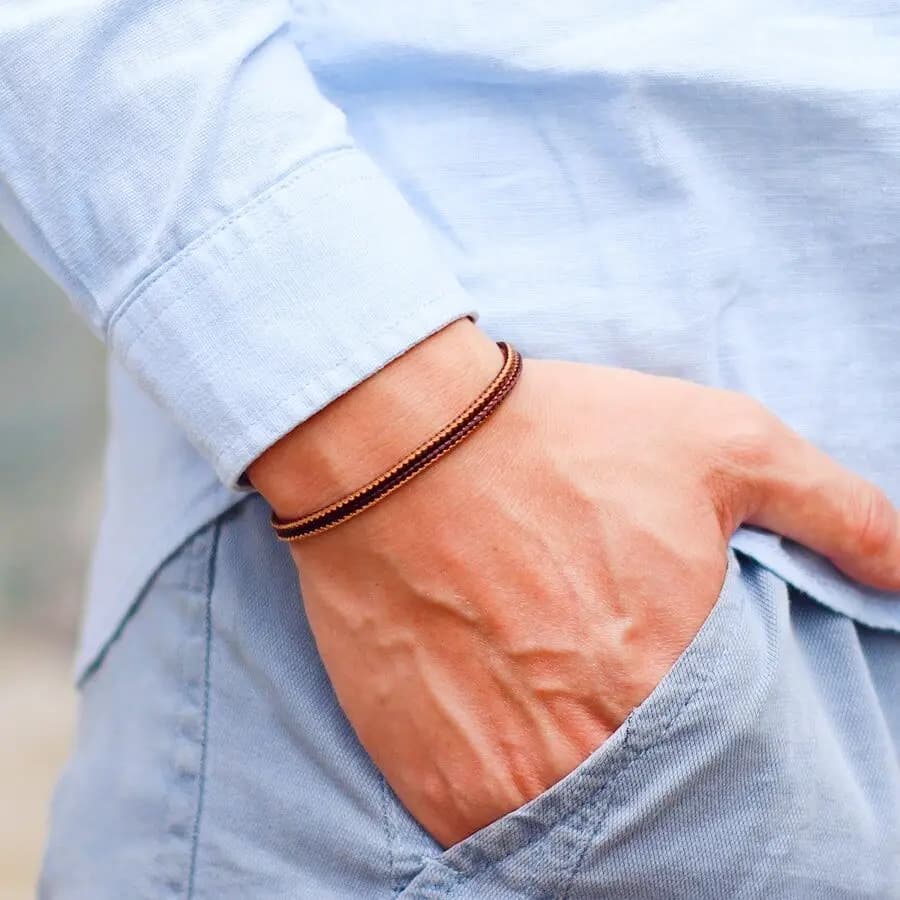Bracciale a corda intrecciata di grado A per uomo Corda sottile da 3 mm Sport all'aria aperta Braslet casual Regalo perfetto per lui Accessori Hombre Joias