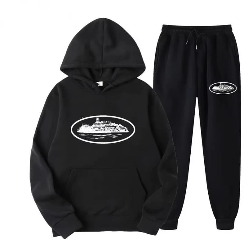 26 NICE Loose Unisex Fleece-lined Printed Sweatshirt Hoodie Set Devil Prisoner Pattern Eco-Friendly Soft Comfortable Casual Wear