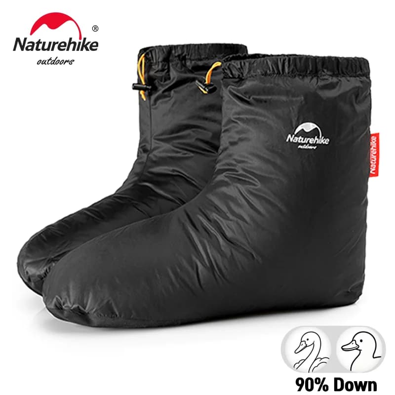 Naturehike Stivali da pantofola in piuma d'oca Inverno caldo impermeabile antivento campeggio esterno escursionismo pesca piedi termici copertura calzino per scarpe