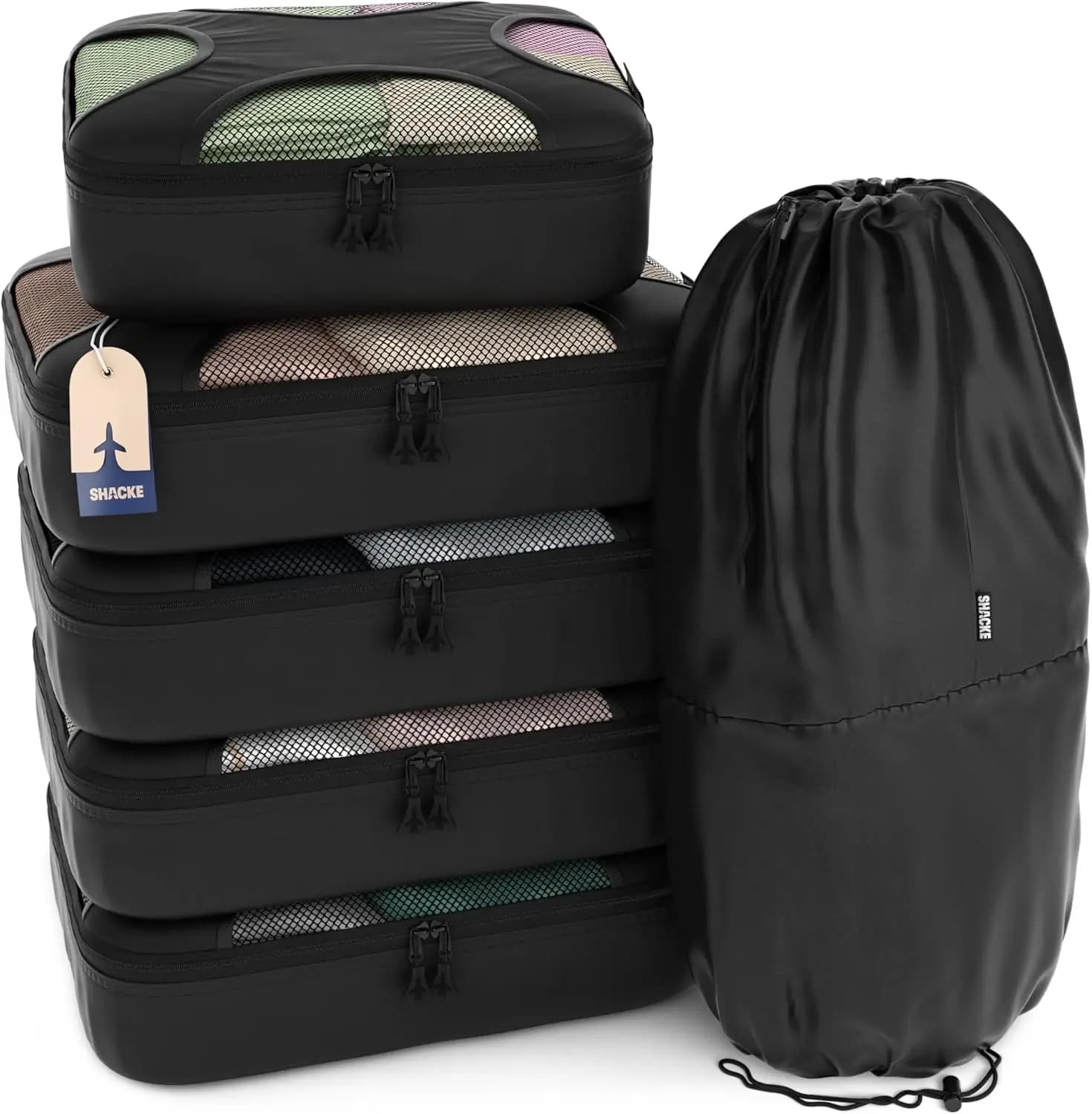 Set di 6 Cubi di Compressione per Viaggi - Organizzatori per Valigie, Accessori Essenziali per Crociere
