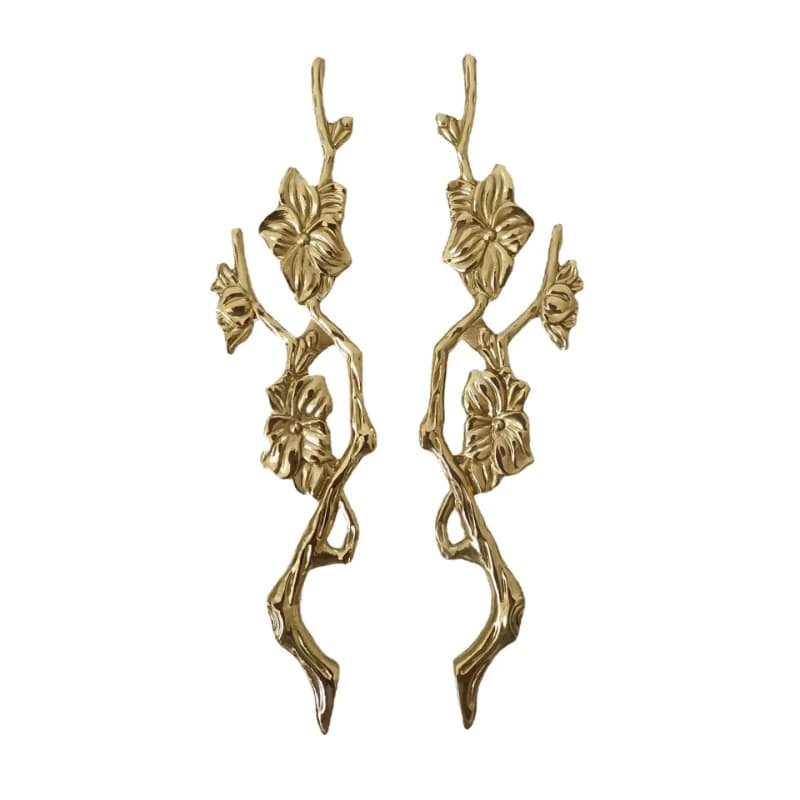 Maniglie per Mobili in Ottone Massiccio a Forma di Ramo, Pomelli per Porte, Maniglie per Armadietti, Cucina, Cassetti