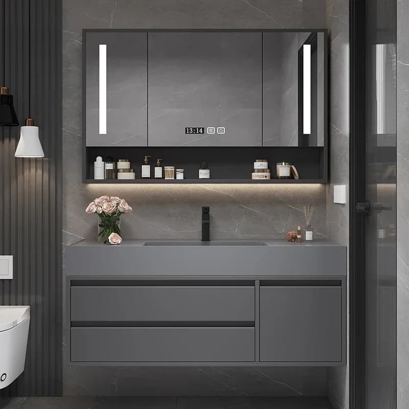Mobili da Bagno Moderni di Lusso con Specchio, Armadietti Nordici Unici con Cassetti, Divisori Vintage per Bagno, Gabinete Para Banheiro