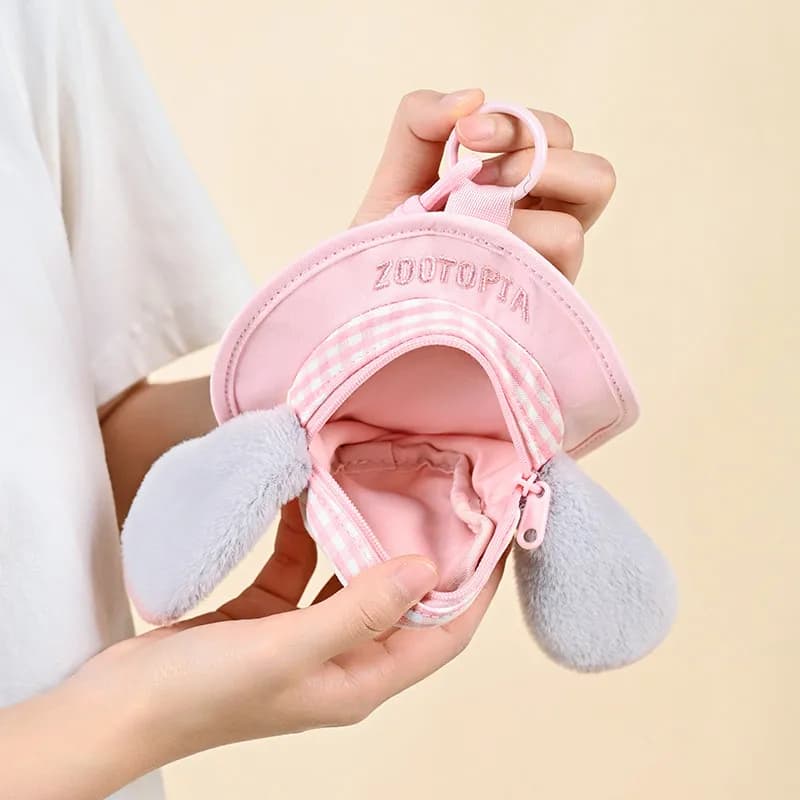 In Stock Original Potdemiel Disney Judy Nick CP Set Plush Wallet Key Ring Cute Portable Earbud Storage Bag Female Gift
