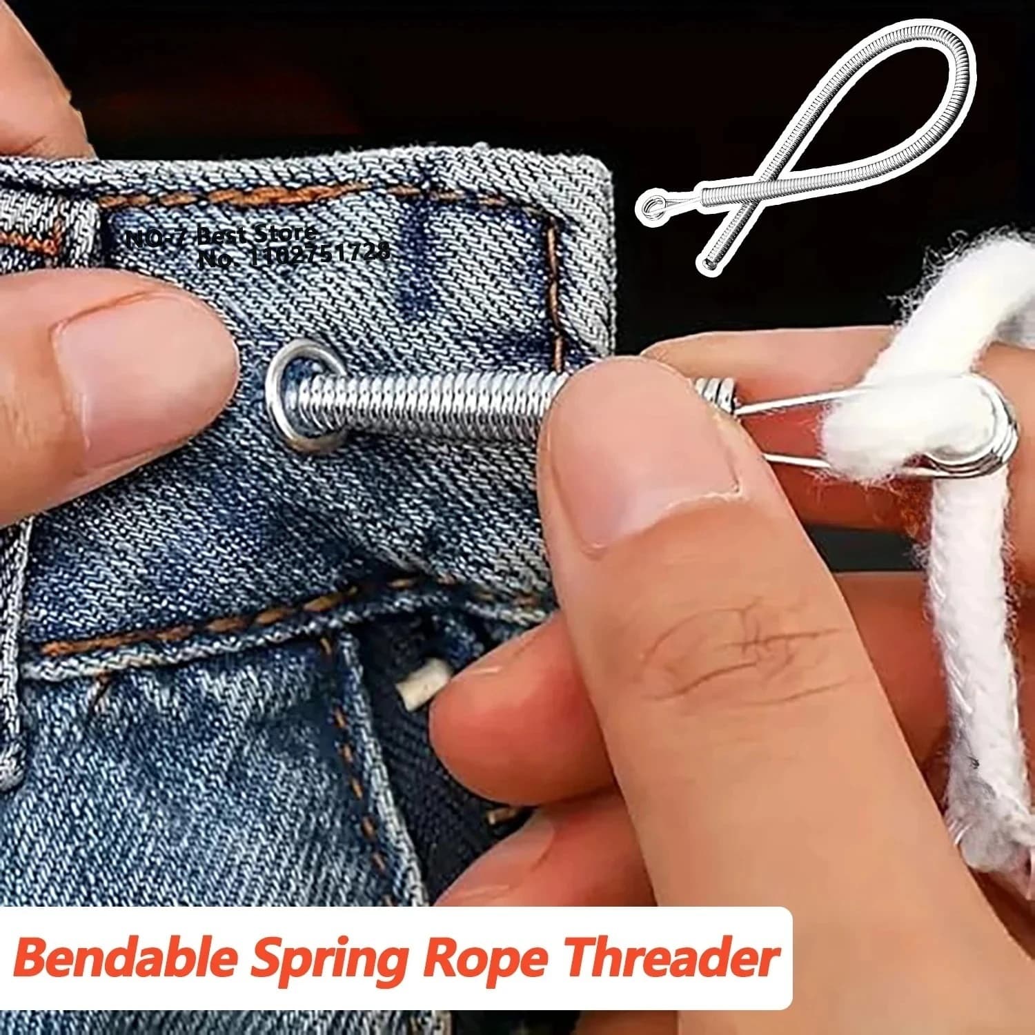 Clip Passacavo Flessibile a Molla per Cordoncini, Strumento per Infilare Fili per Pantaloni, Felpe, Elastici, Lacci, Accessori Fai da Te per Cucito