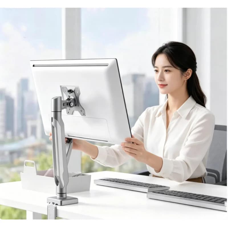 Supporto da Scrivania Regolabile per Monitor, Staffa per Singolo Schermo fino a 32 Pollici e 19,8 Libbre