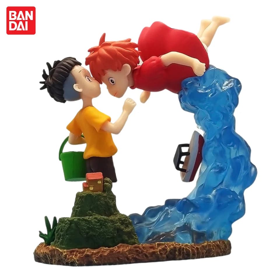 15 cm Anime Ponyo on the cliff Siren Princess Ponyo meets Muneshige in a static scene Figure Action PvcModeI Toy Gifts Available
