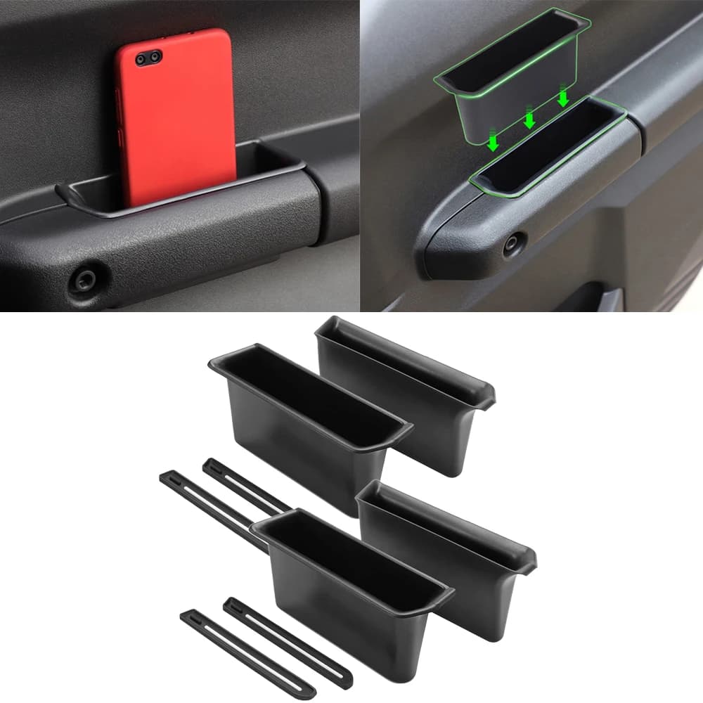 4 pcs self handle armrest for holder box tray Organizer with Pad for Suzuki Jimny JB64 JB74 4 doors 2019 + interior accessories