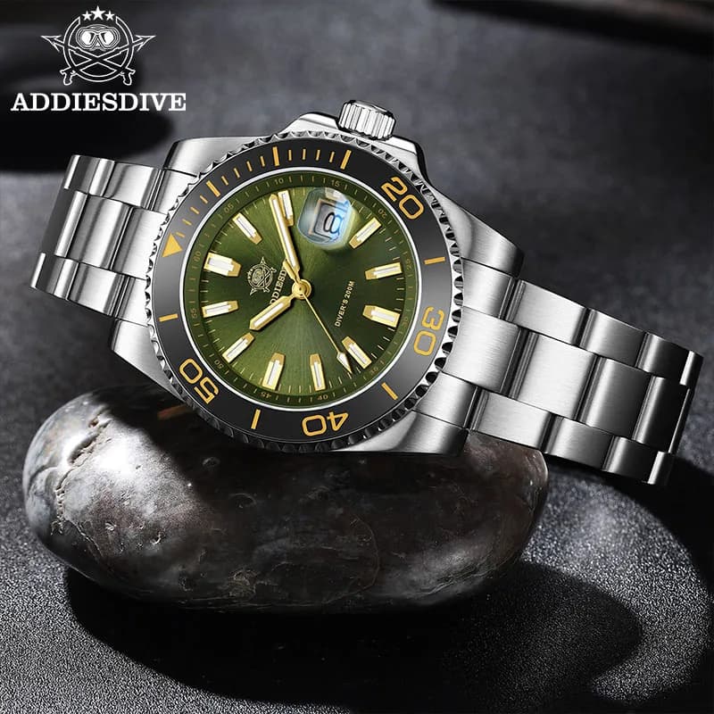 ADDIESDIVE New Men's Watch Watches Al Quarzo BGW9 Luminous 41mm AD2510 Relogio Masculino Waterproof Diver Men's Watch