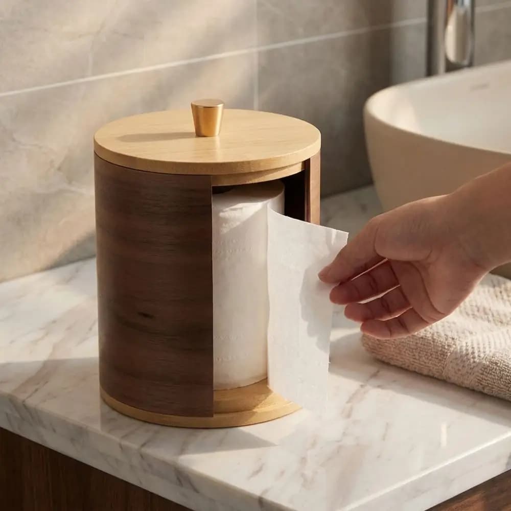 Wooden Tissue Storage Box Retro Handmade Toilet Paper Holder Minimalist Large Capacity Napkin Containers Household