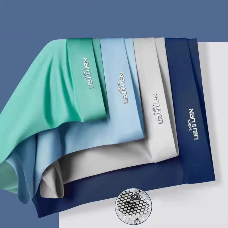 Boxer da Uomo in Seta, Confezione da 4 Pezzi, Vita Media-Bassa, Comodi Slip per Giovani, Abbigliamento Intimo da Casa per Uomini