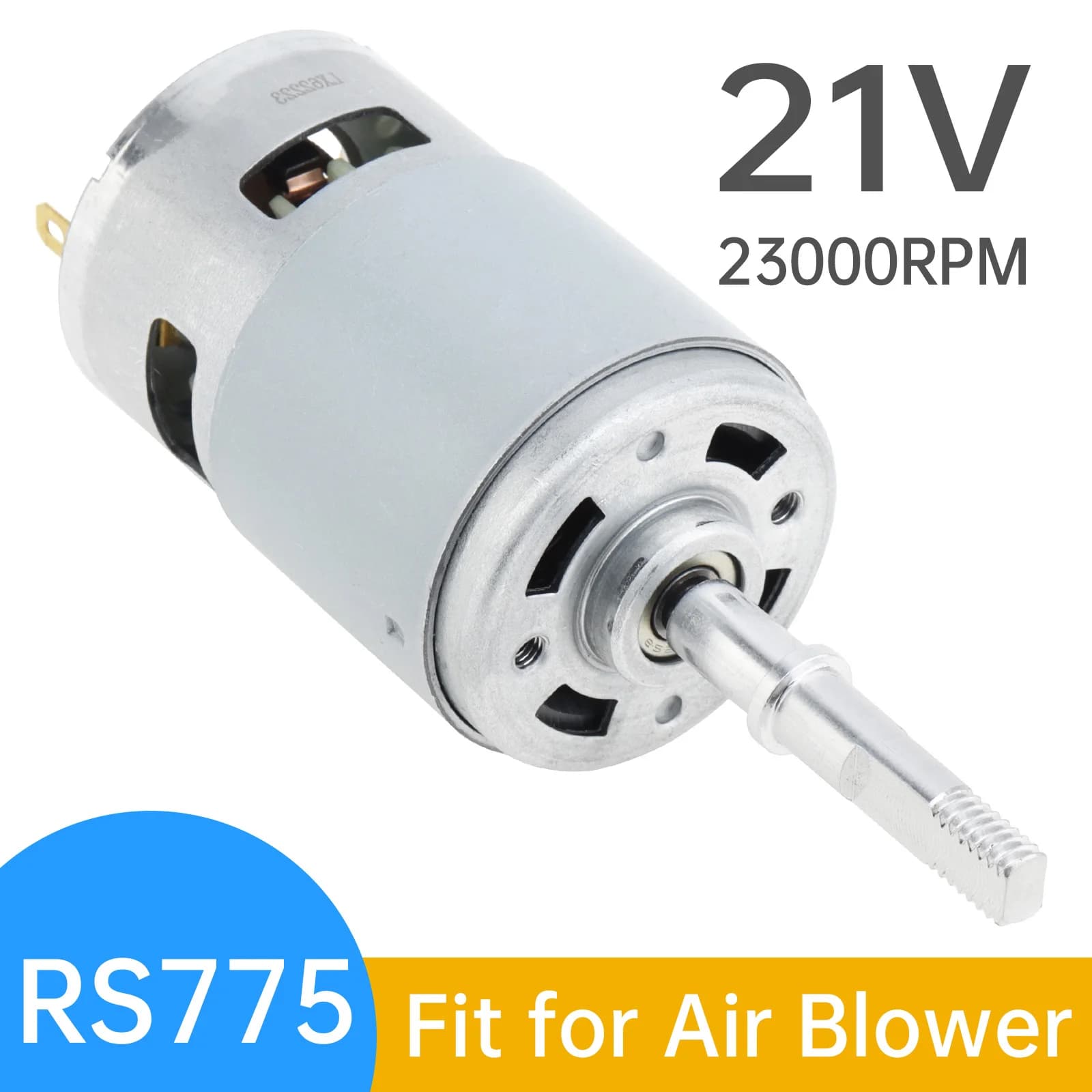Motore DC RS775 21V 23000RPM Motore ventilatore aria universale Sostituisce la parte per spazzaneve Asciugacapelli Ventilatore alimentato Motore DC RS 775