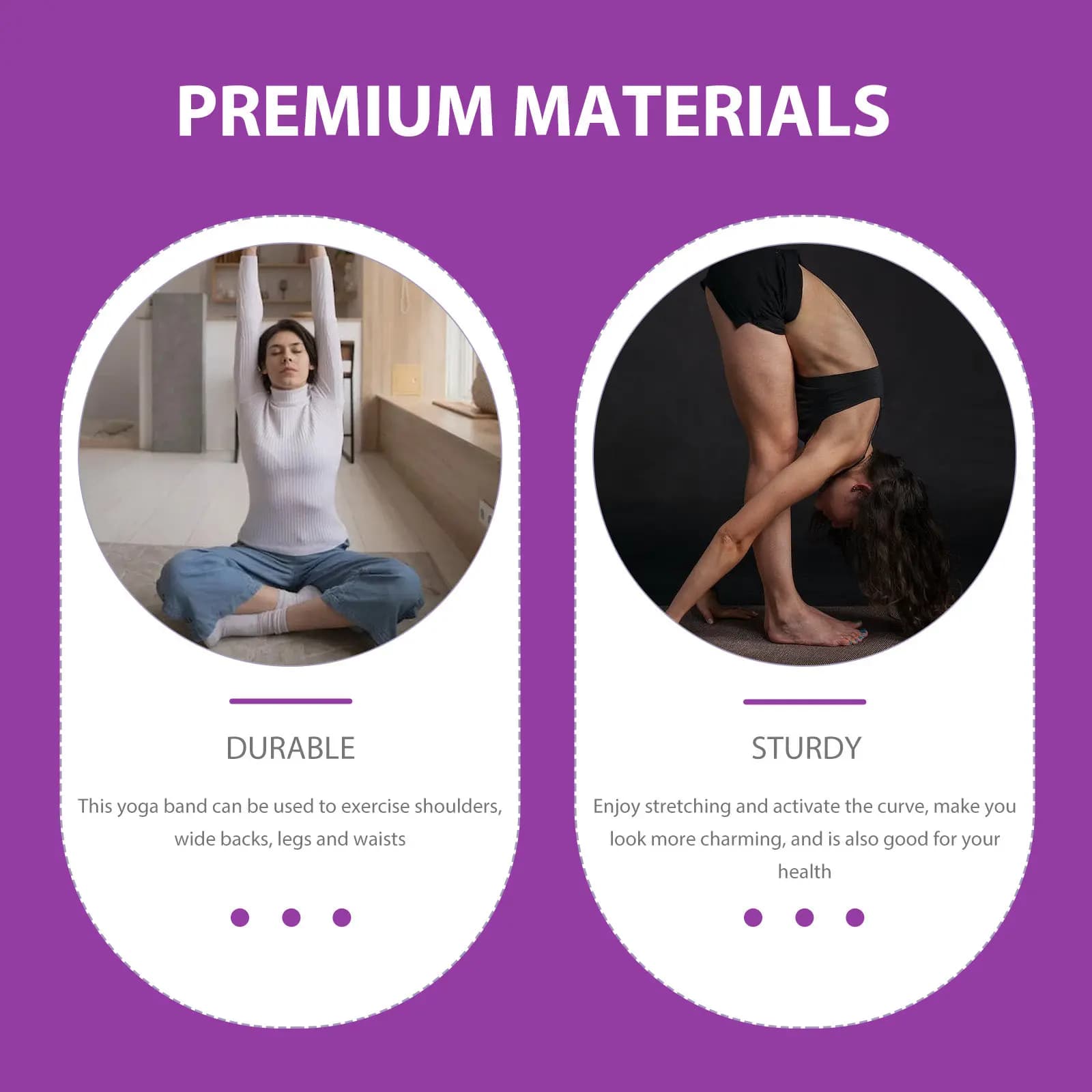 2 Pezzi Fascia Elastica Multifunzione Premium per Yoga, Stretching Quotidiano, Riscaldamento, Allenamento Sportivo e Fitness