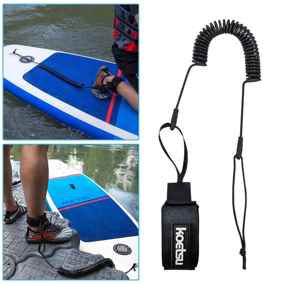 Corda elastica per SUP in TPU, corda di sicurezza per surf, corda a spirale pratica per tavola da surf