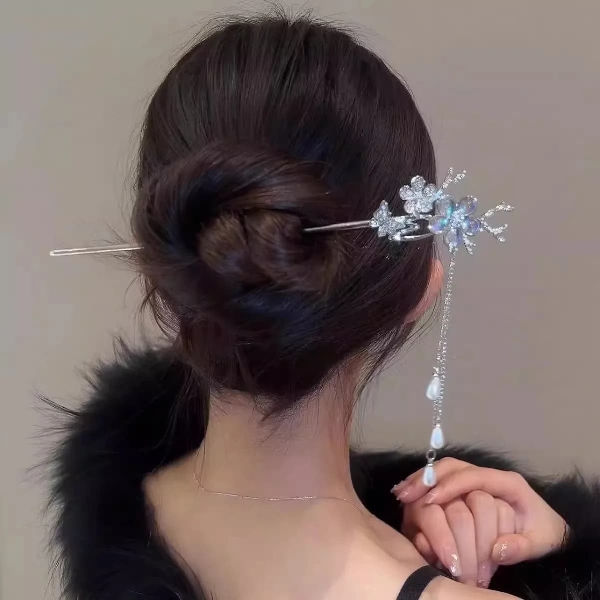 1 Pezzo Fermaglio per Capelli Francese da Donna in Lega Dorata a Forma di U, Fermaglio Magico, Bastoncino per Capelli, Grande Fermaglio per lo Styling, Accessori per Capelli