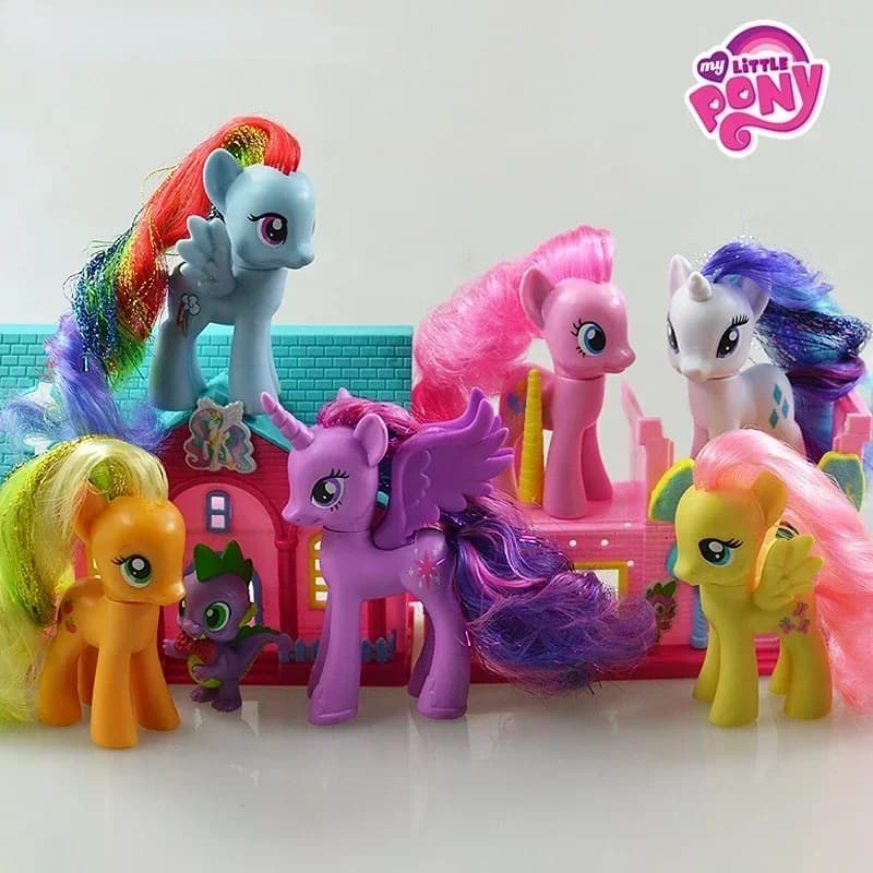 Genuino MY Little Pony Twilight Sparkle Princess Cadence Rainbow Dash Fluttershy Pinkie Pie Rarity Action Figure Model Toy