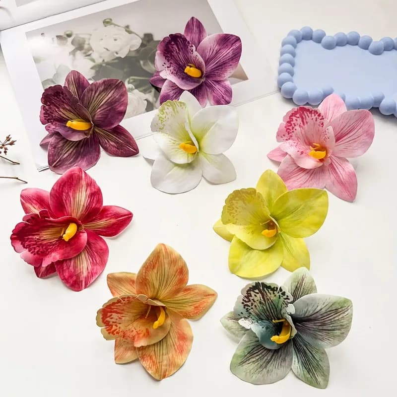 Bohemian Artificial Flower Alligator Hair Clips Bright Vivid Floral Decor Perfect for Vacation Photoshoot Romantic Boho Style