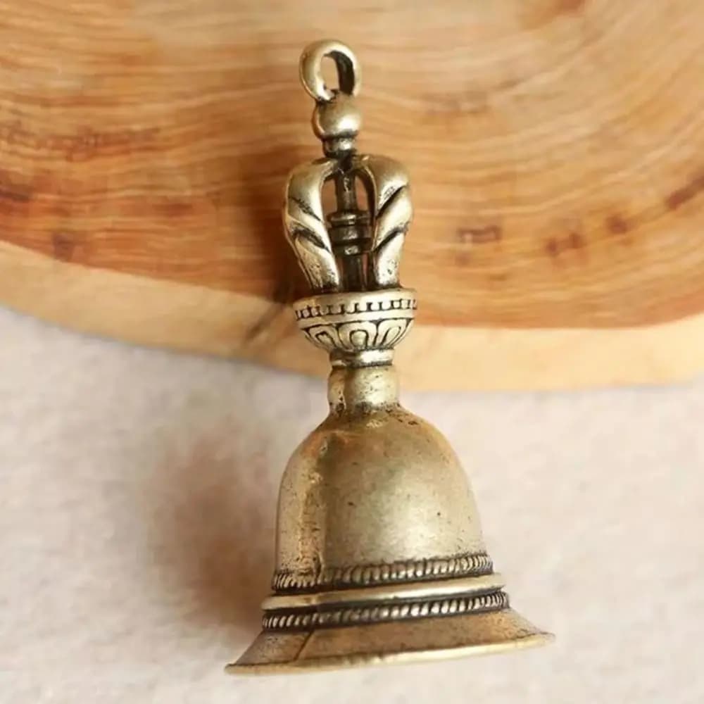 High quality Solid Die-casting Handicraft Tibetan Bronze For Decoration Car Pendant Brass Bell Demon Subduing Bell Wind Bell