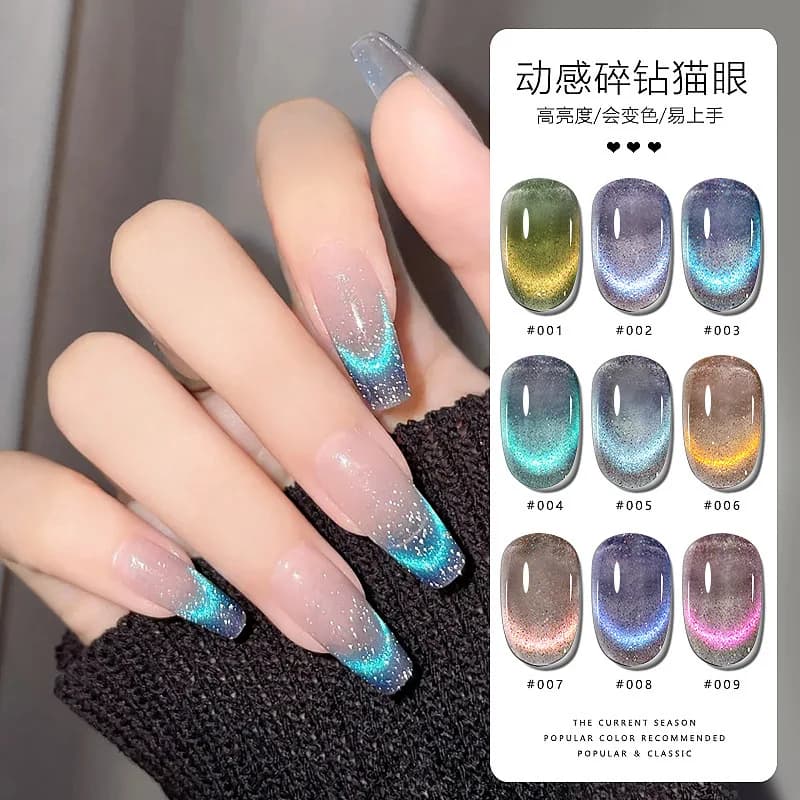 8ML Cat Eye Gel Polish Semi Permanent Dynamic Glitter riflettente Gel per unghie Soak Off Gel UV vernice Semipermanentes conservazione