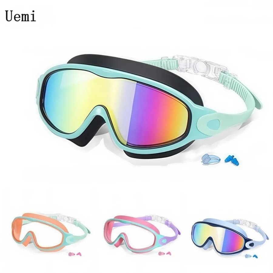 Colorful Swimwear for Children, Wide Vision, Anti-UV, Anti-Appannament, Without Lost, for Boys and Girls, Swimming Pool Accessories for Kids and Children from 3 to 15 Years