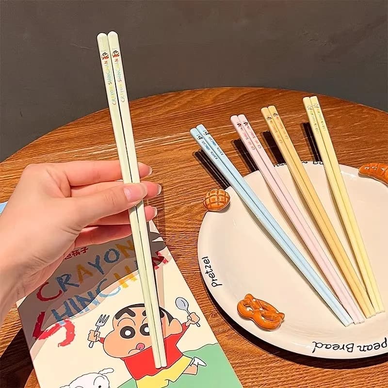 Bacchette in Ceramica Carine di Crayon Shin-chan, Creative e di Alto Valore, con Stampa Cartoon, Antibatteriche e Antimuffa