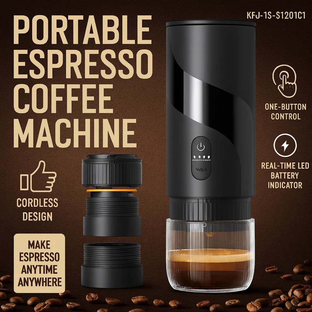 Portable espresso coffee machine KFJ-1S-S1201C1 High pressure capsules from 20 bar/Double travel/office ground extraction