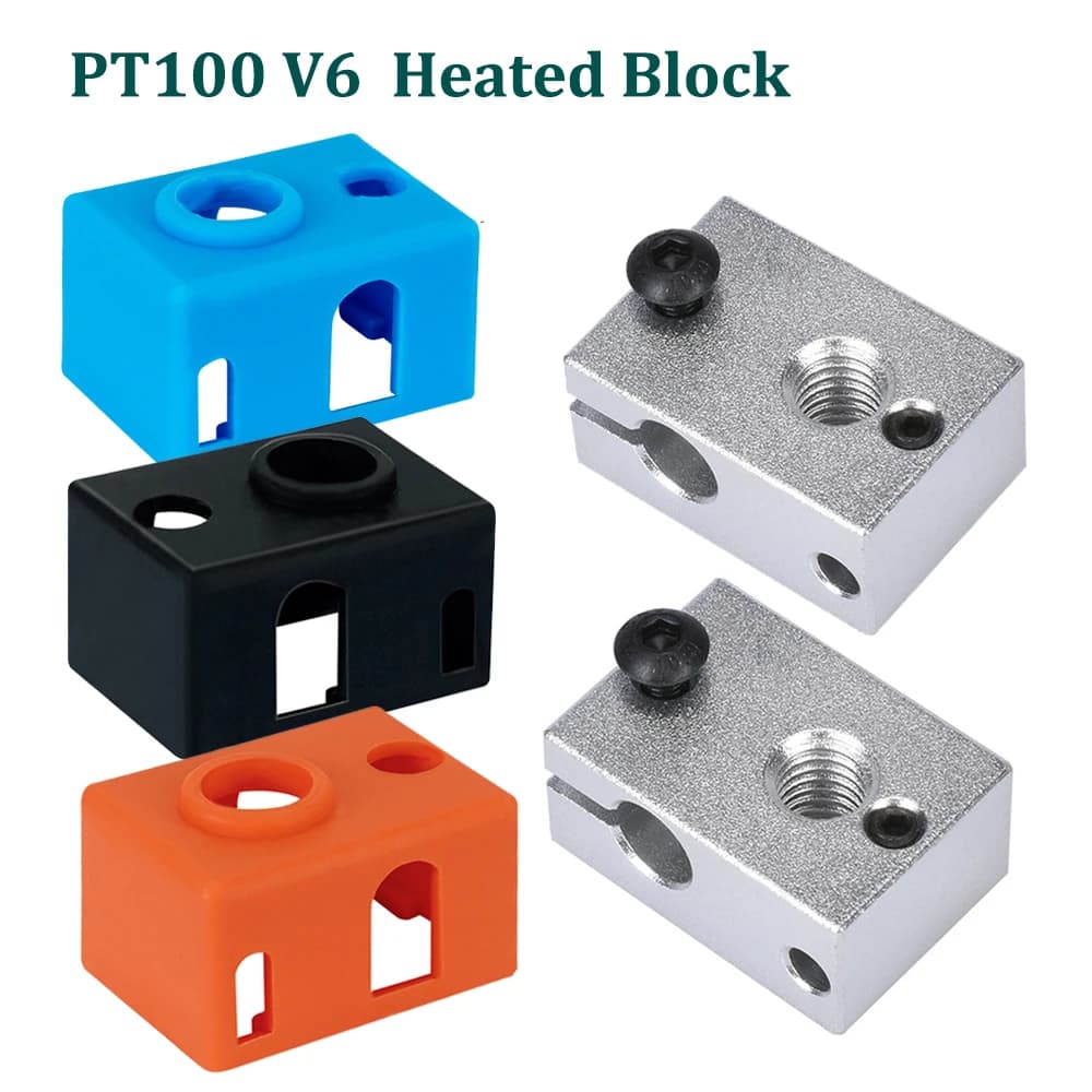 5 pz PT100 V6 Blocco Riscaldato Hotend Parte Della Stampante 3D E3D PT100 V6 Heatblock Calzino In Silicone Copertura Caldo Mantenendo Copertura Calzino Protettivo