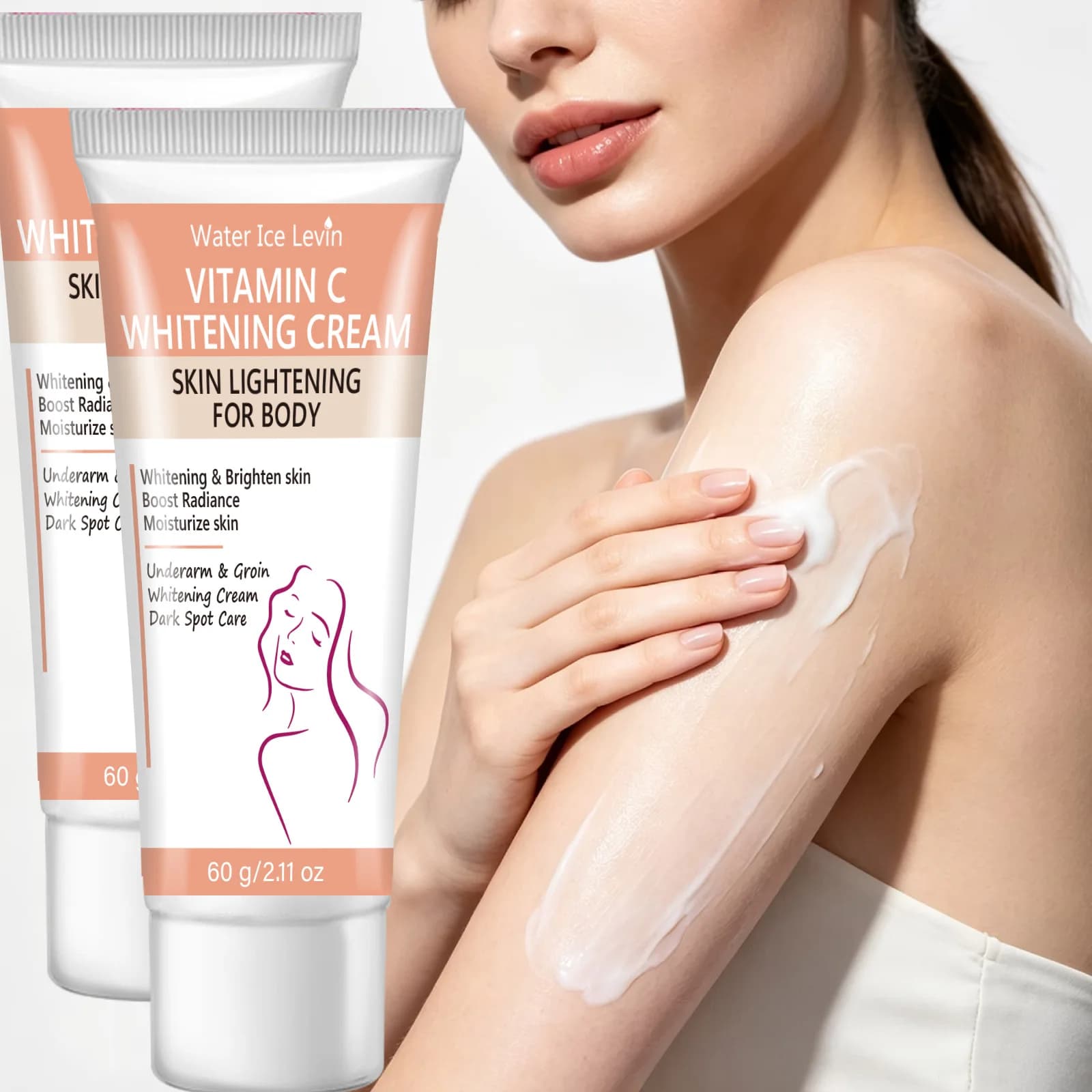 Vitamin C Whitening Cream Whole Body Skin Lightening Brighten Dark Spots For Underarm Knees Elbows Inner Thigh Face Moisturizer