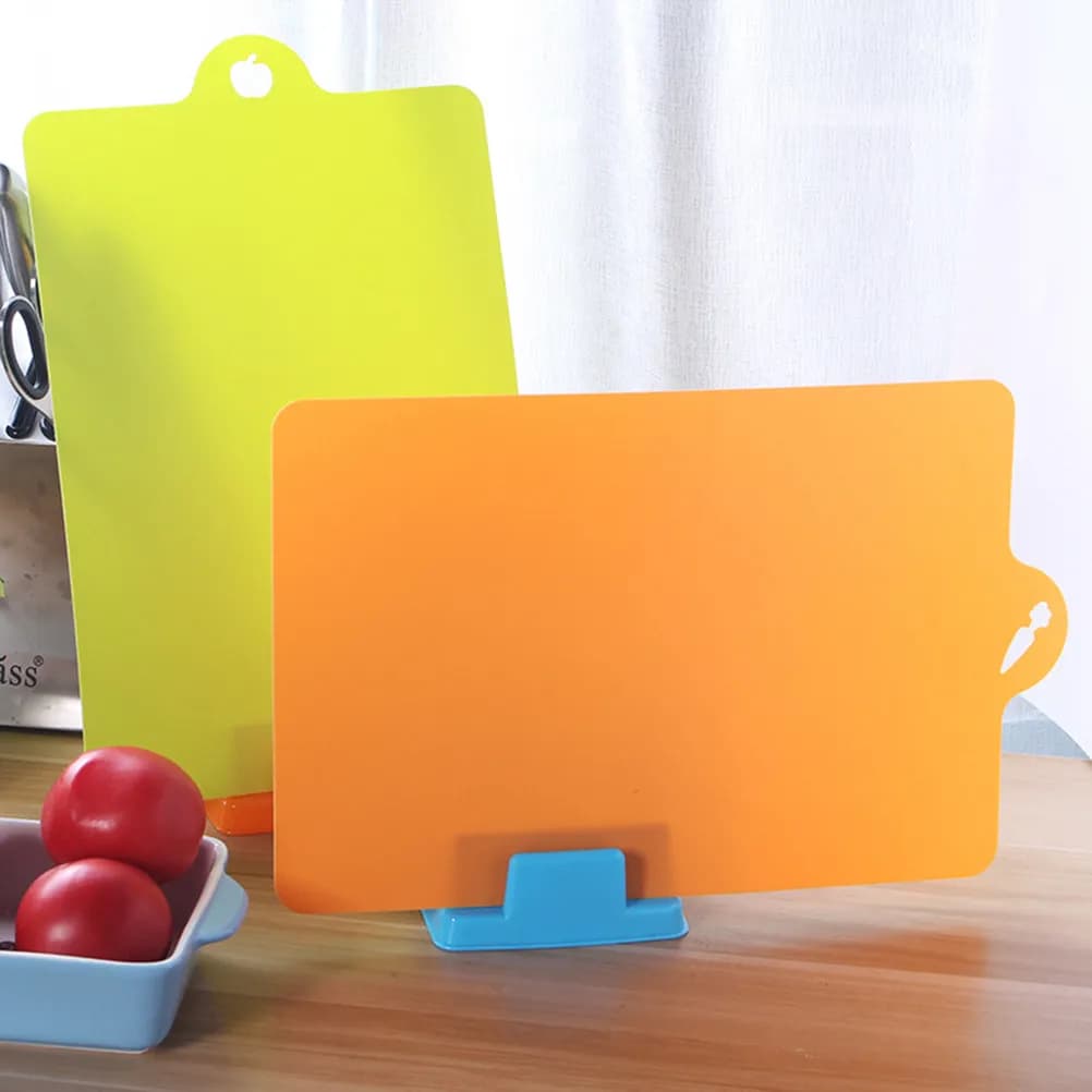 4Pcs Flexible Color-Coded Cutting Board Set Kitchen Chopping Boards Soft Non-Slip Foldable Hanging Hole Dishwasher Safe for Bbq