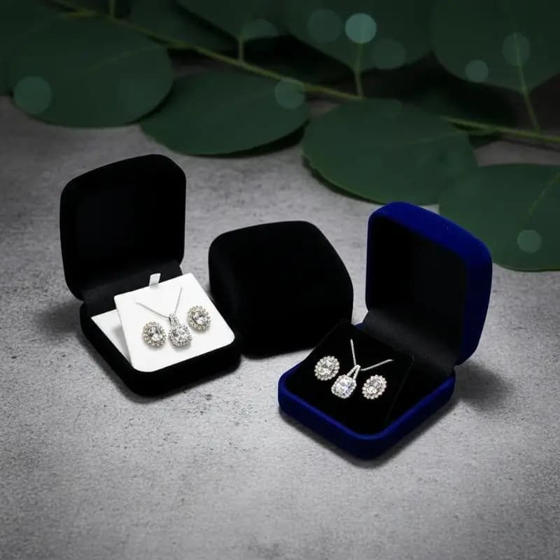 Velvet Stud Earrings Small Necklace Storage Box Organizer Case Jewelry Display Gift Packaging Boxes Portable Travel Wedding