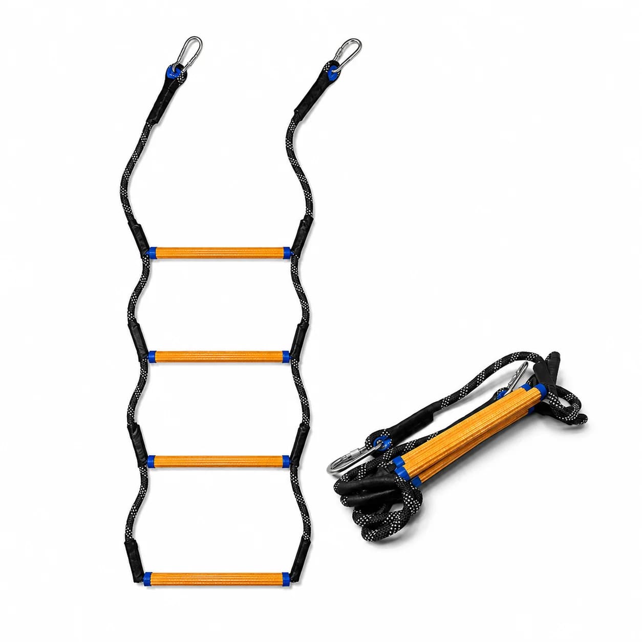 Portable Boat Rope Ladder 4/5 Step Yacht Side Hanging Folding Boarding Ladder Soft Marine Accessories for Docking Sailing