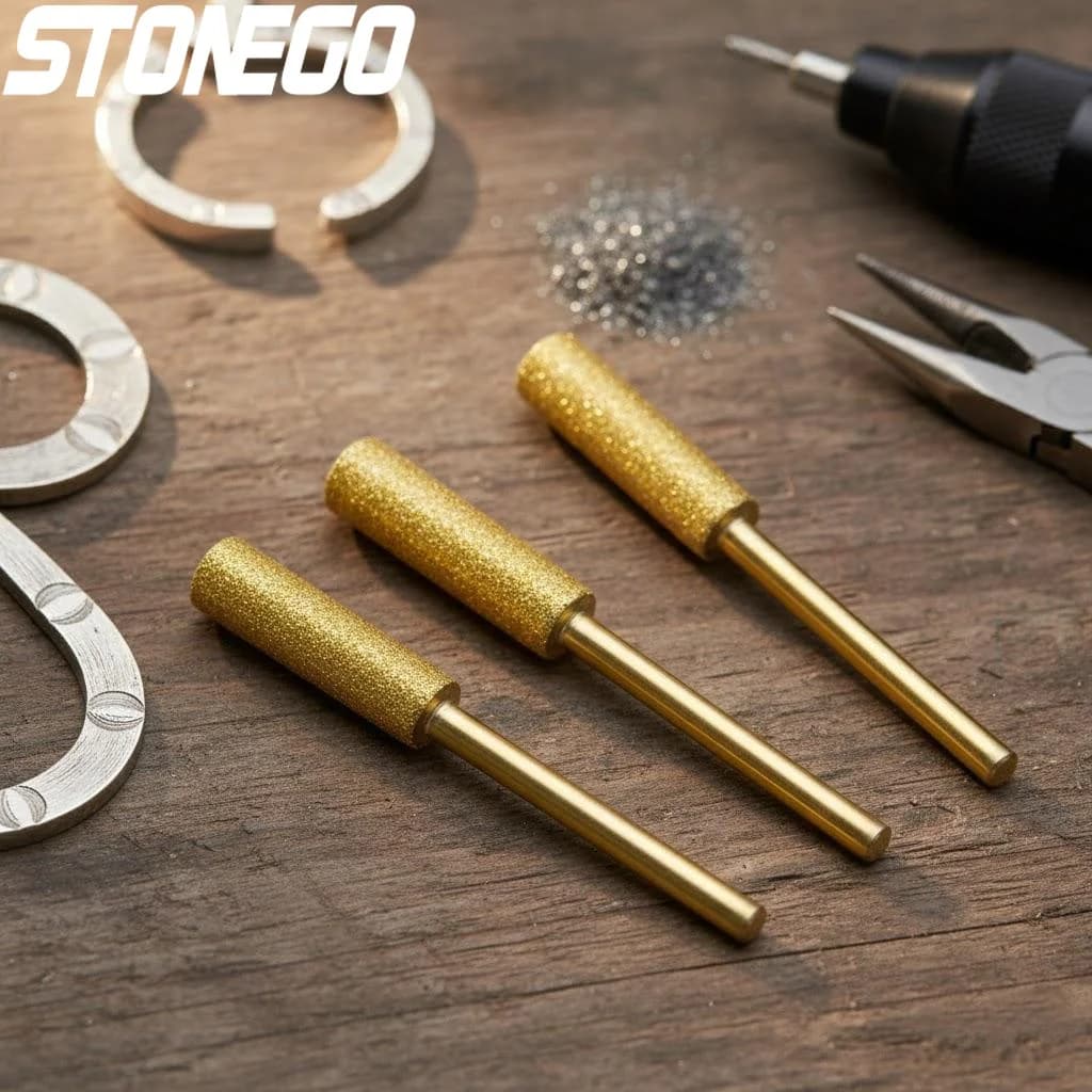 Set di 6 frese cilindriche diamantate per affilatura motoseghe, intaglio e molatura, durevoli e ad alte prestazioni