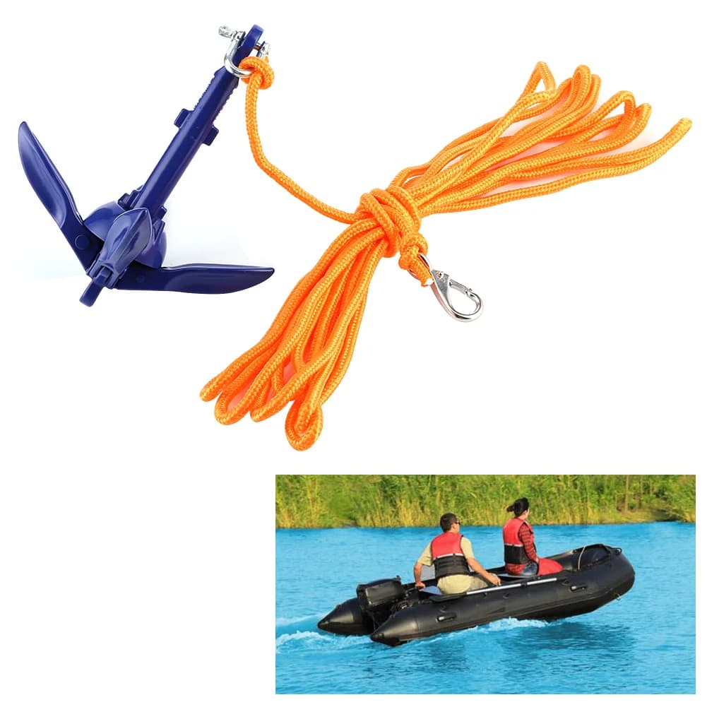 Parti hardware per barche Kit di ancoraggio pieghevole marino pieghevole per barche Gancio per corda a 4 denti Motoslitta per barche Kayak Canoa Barca a vela