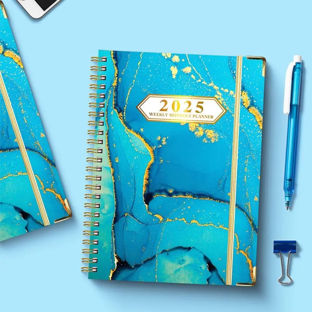 Addensare 2025 Agenda Planner Notebook Time Organizer Bobina a fogli mobili A5 Orari Blocco note Diario Planner settimanale