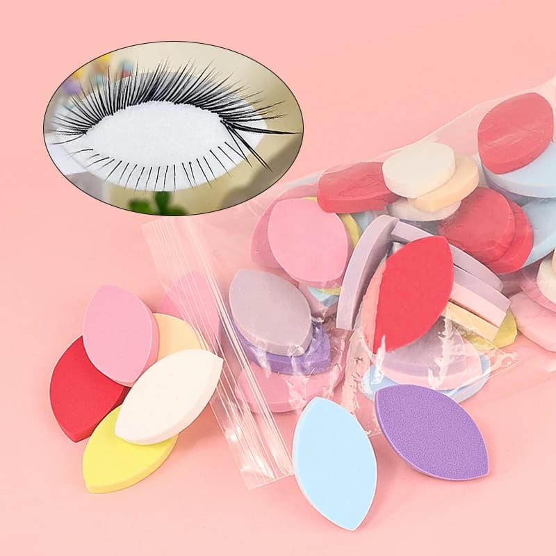 50 pcs Soft Reusable Lash Lifting Pad Lash Lifting Training Sponge for Beginners Fin Eyelash Practice Makeup Tool