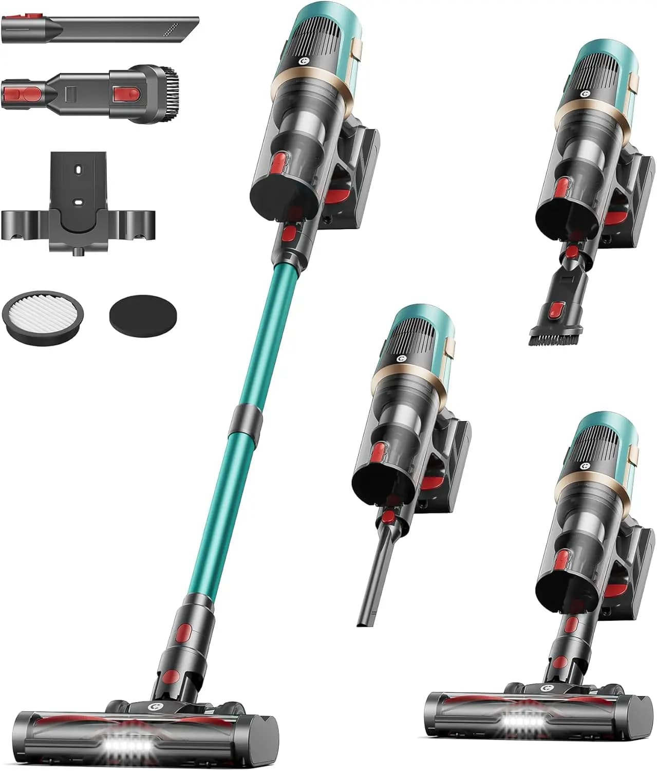 Wireless Vacuum Cleaner Powered 580W 48KPA 65 Minutes of Autonomous LED Anti-Group for Pet Hair Carpets Flooring