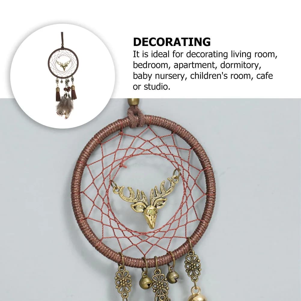 Dream Catcher Deer Head Car Hanging Pendant Decoration Wall Dreamcatcher Ornament Gift Dream Catcher Car Pendant