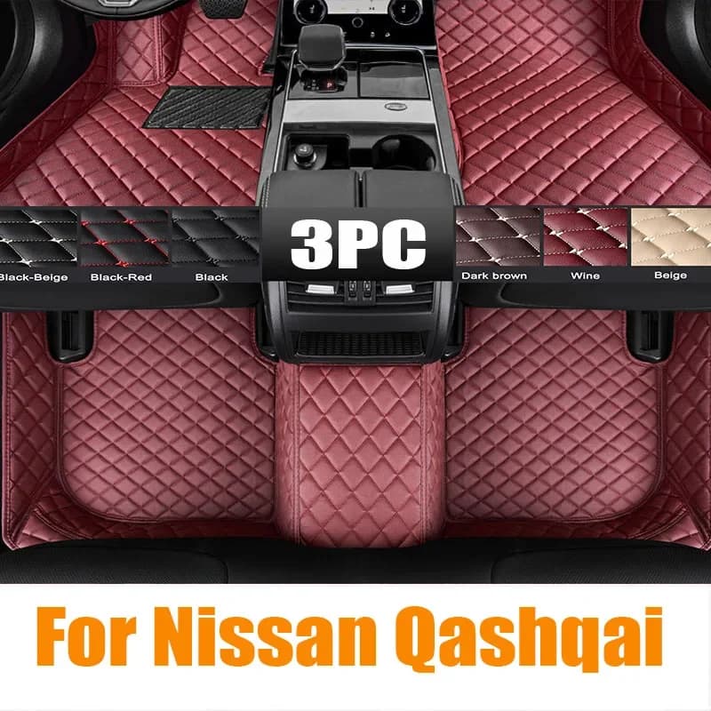 Tappetini auto per Nissan Qashqai 2008 2009 2010 2011 2012 2013 2014 2015 Rilievi del piede personalizzati Copertura del tappeto Rivestimento interno automobilistico