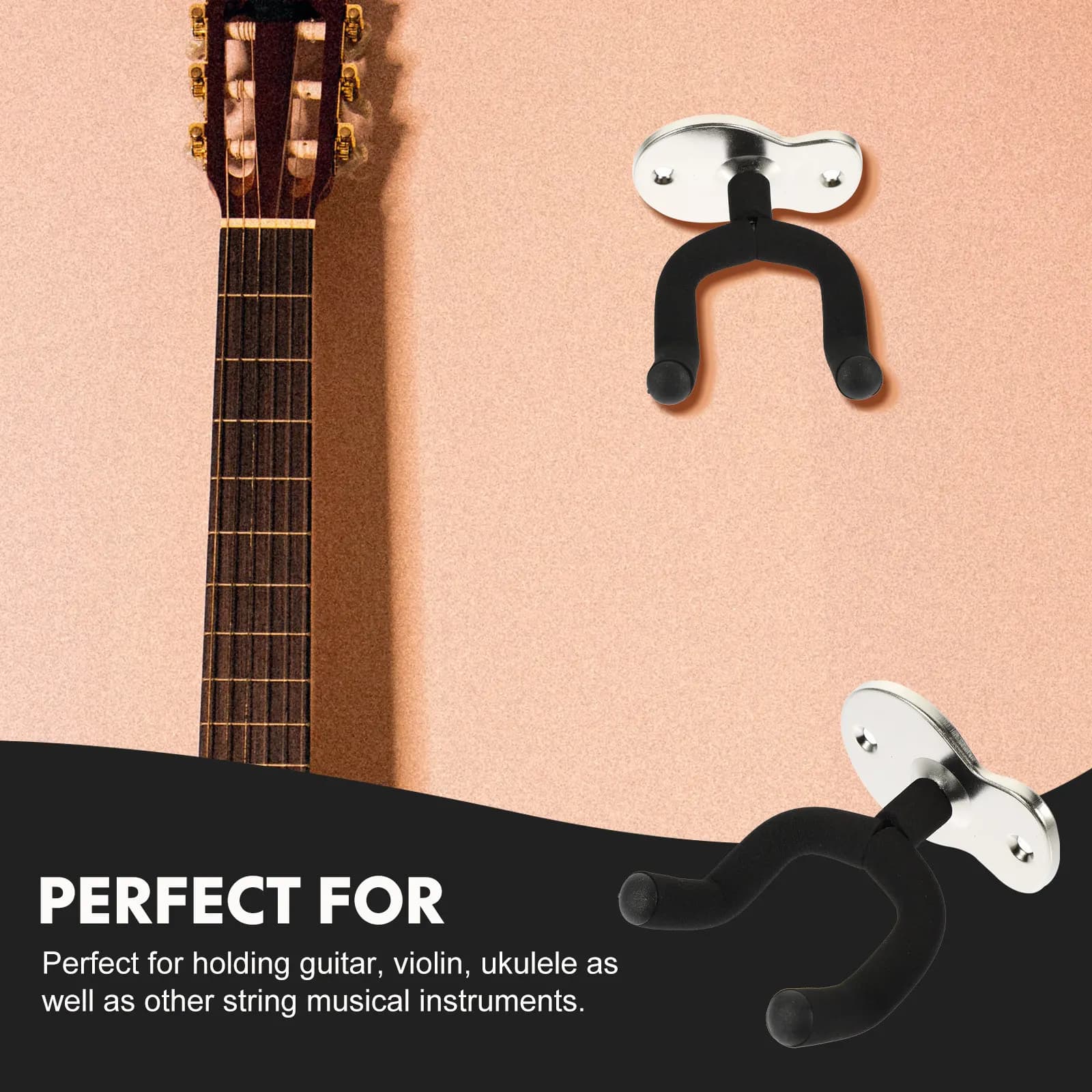 Hook Guitar Bracket Hanger Ukulele Hangers Holder Wall Hooks Silver Violin Mount