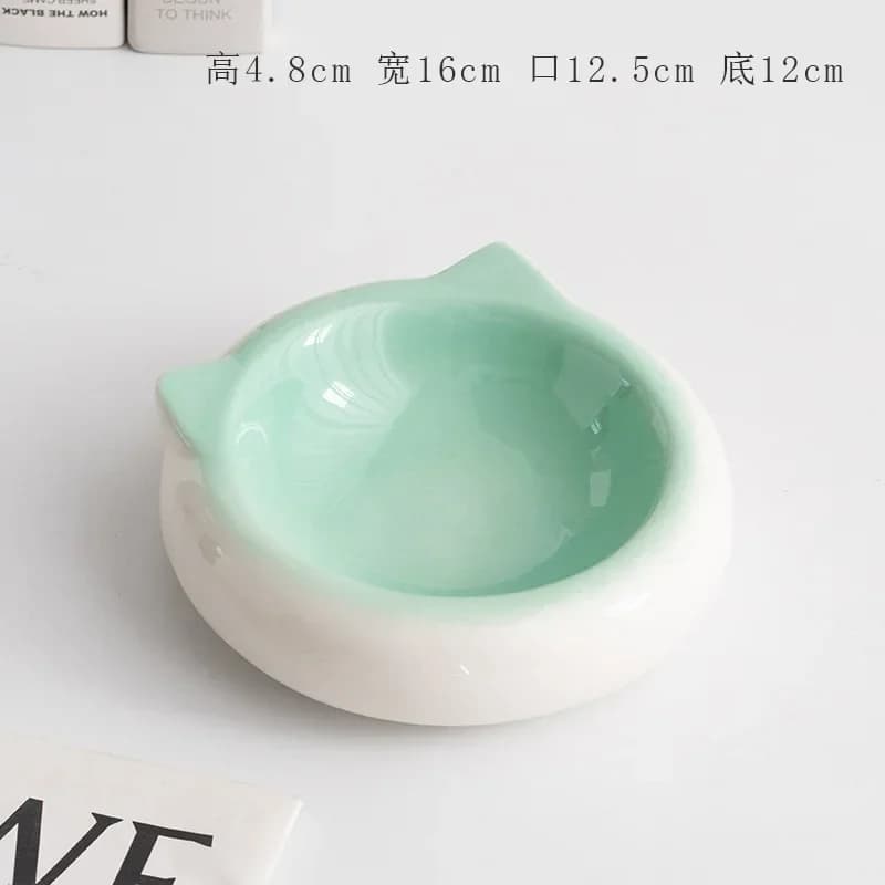 DSA ear ceramic cat bowl colored pet bowl cat dog anti-knock drinking water food bowl