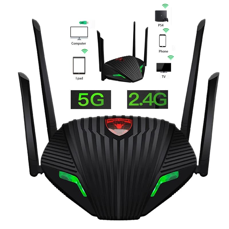 Ripetitore di segnale wireless extender Wifi Dual Band 2.4G 5G Router wireless wifi Gigabit Amplificatore WiFi Antenna esterna 1200Mbps