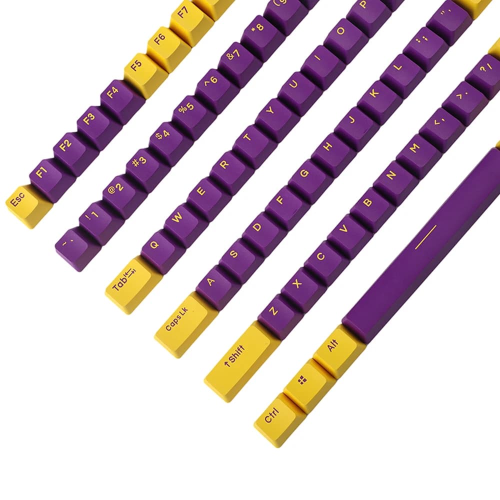 Portachiavi PBT giallo viola per Cherry Mx Gateron Kailh Box TTC Switch tastiera meccanica 104 87 61 tasti profilo OME