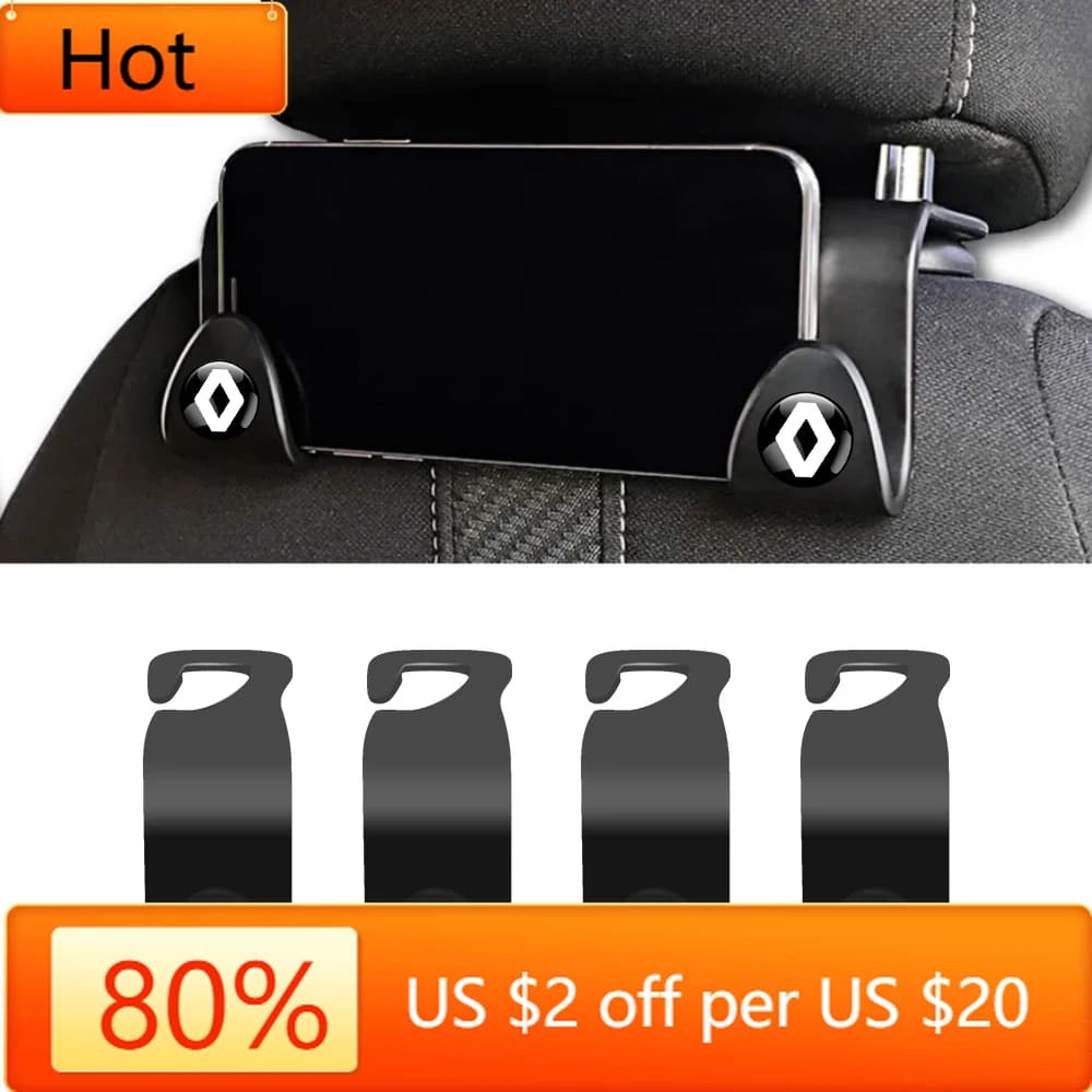 2026 Caldo Per Renault Interni Adesivi 2/4 Pz Auto Sedile Posteriore Ganci di Stoccaggio Supporto Dell'organizzatore Per Renault Captur Fluence Koleos Sce