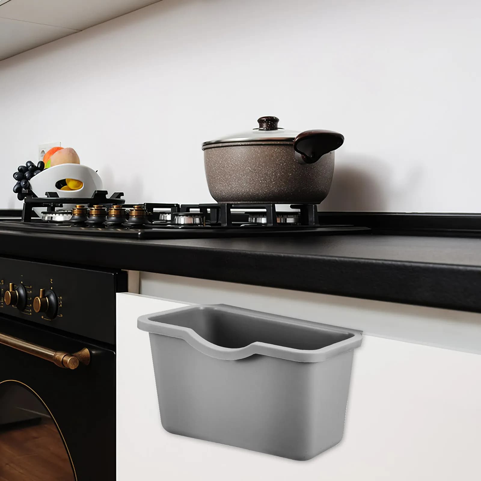 Cestino per Rifiuti da Cucina da Appendere alla Porta dell'Armadio, Contenitore Salvaspazio per Compost Domestico, Cestino per Spazzatura
