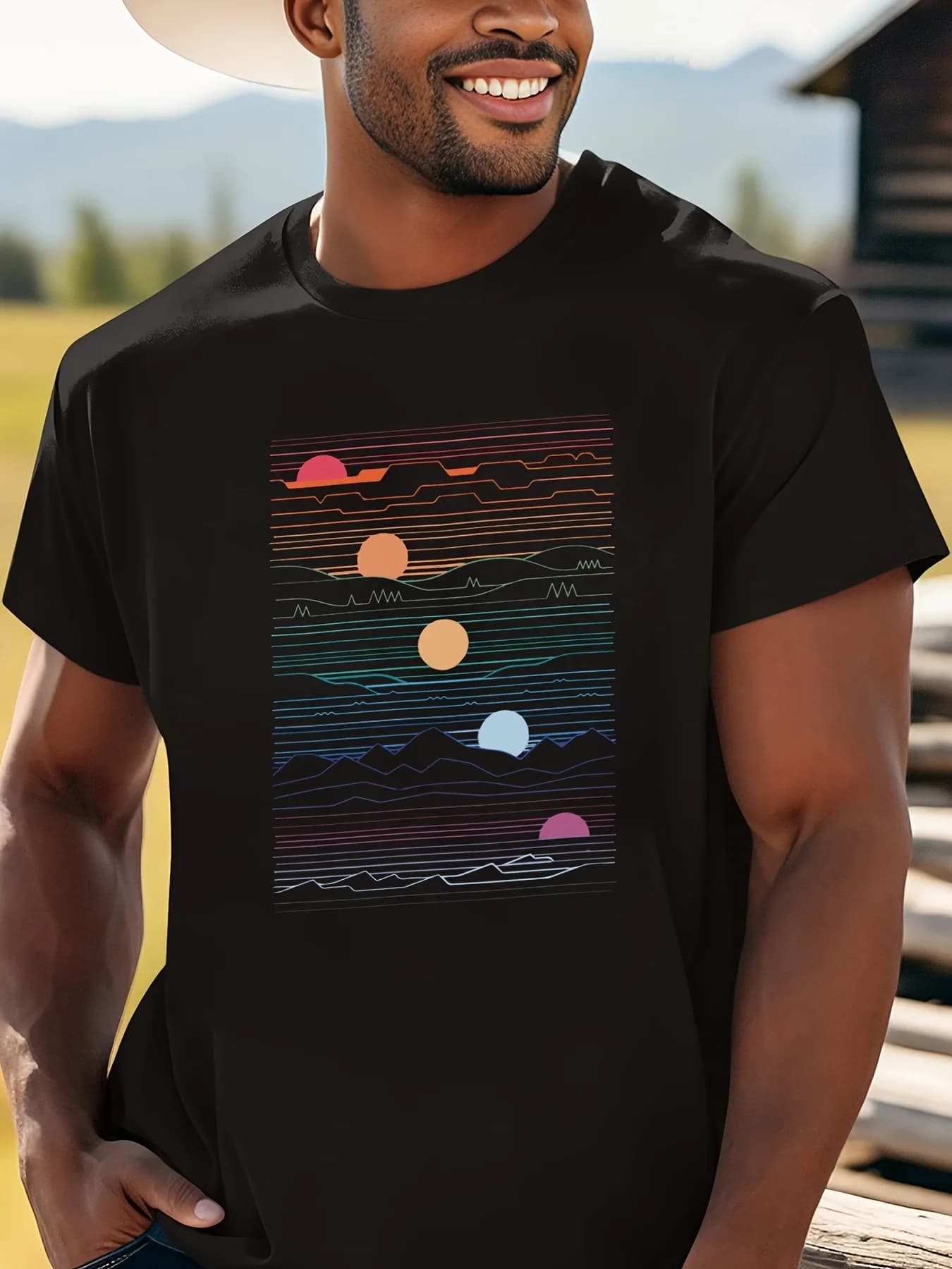 T-shirt fantasia da uomo Stile sportivo casual traspirante con stampa astratta adatta per abbigliamento casual da corsa e regali