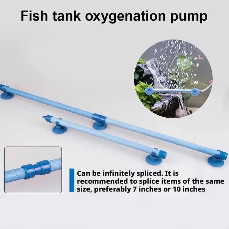 Pompa d'Aria per Acquario con Ventosa, Tubo Estensibile e Diffusore a Bolle per Aerazione e Paesaggistica