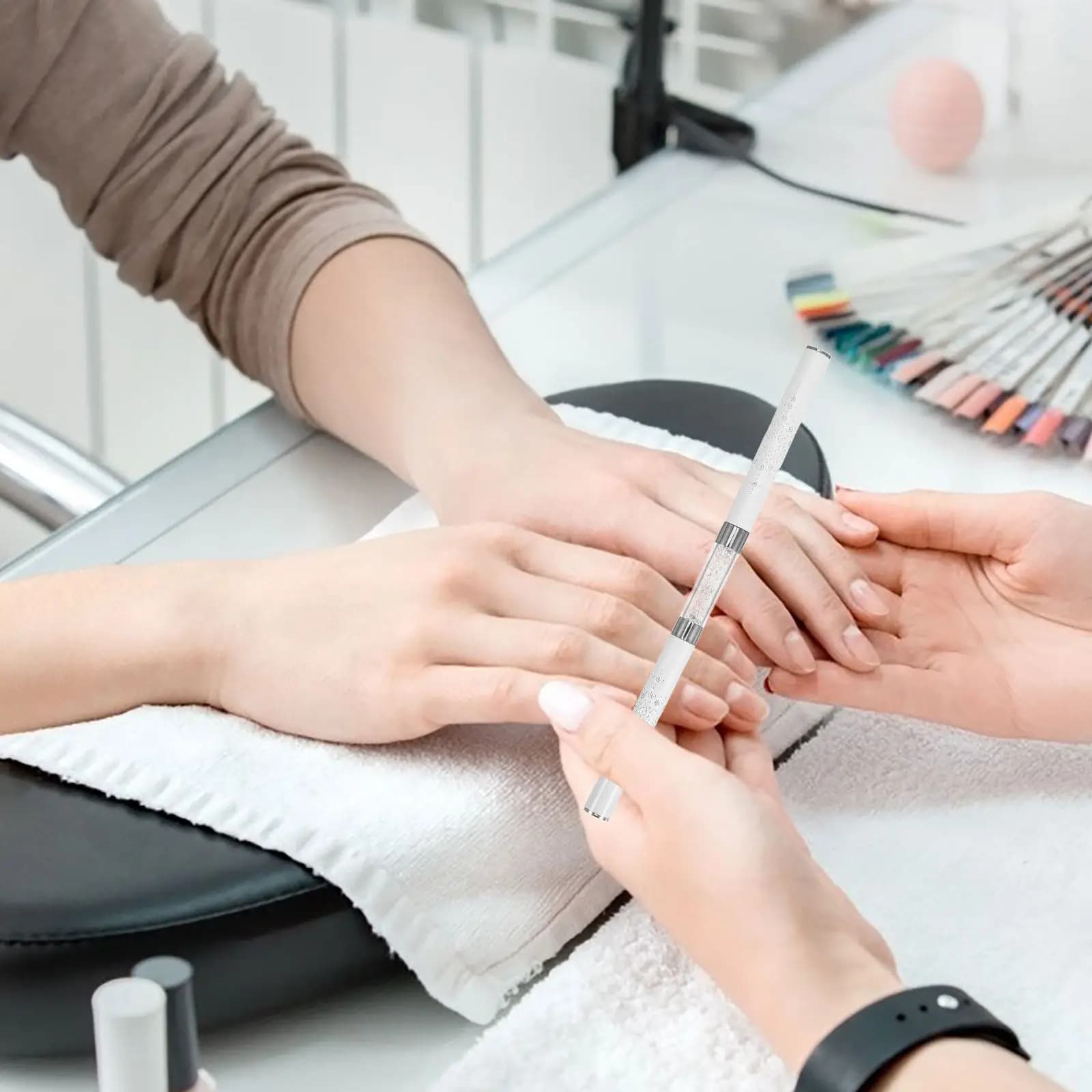 2 Pennelli Ultra Sottili per Nail Art, Doppia Punta per Dettagli, Gel Polish, Linee, Contorni, Puntini e Schizzi