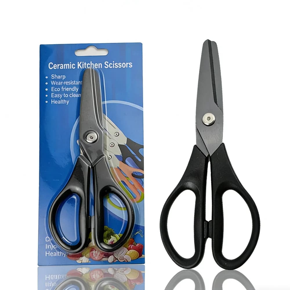 Forbici per alimenti complementari con lama affilata in ceramica nera Utensili da taglio per insalata di verdure per uso domestico Forbici da cucina per la casa
