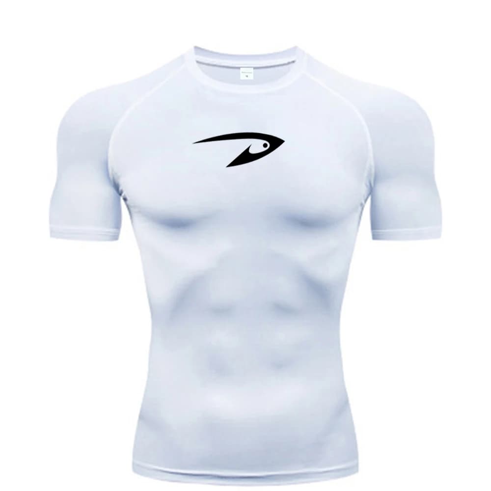 Maglietta a Compressione da Corsa per Uomo, Manica Corta, T-shirt Sportiva per Palestra e Fitness, Abbigliamento Atletico Maschile